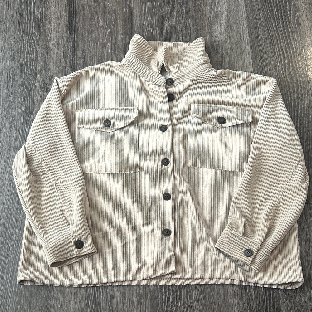 Ci Sono Beige Corduroy Utility Jacket